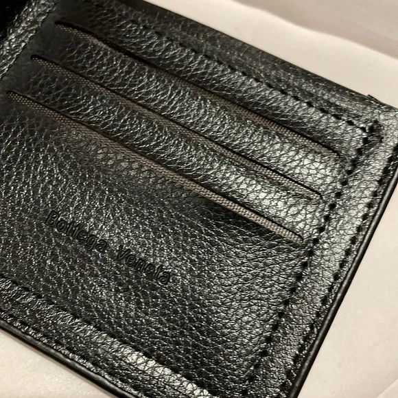 Black woven set wallet and belt size 120